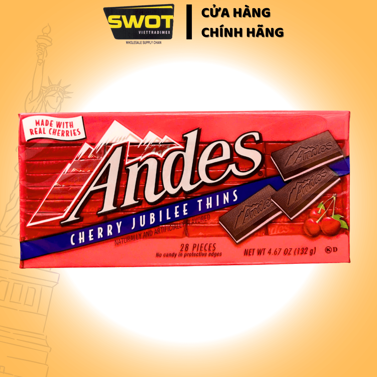 Socola Andes Mỹ nhiều vị 132g 28 viên, Chocola thơm ngon hảo hạng, tốt cho sức khỏe ăn vặt siêu ngon