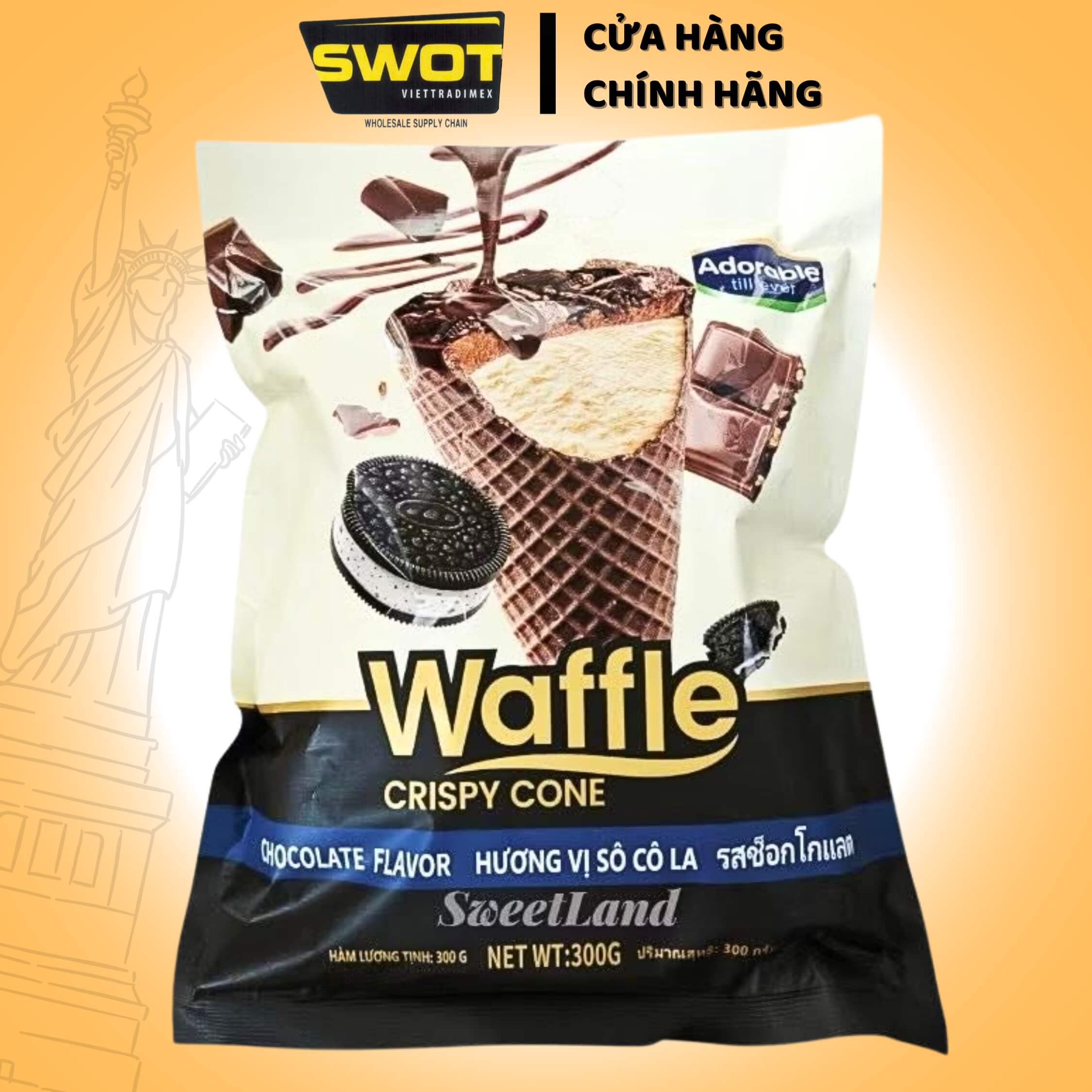 Bánh kem Ốc quế Adorable Till Ever 300g nhân kem đủ vị 300g, Sự kết hợp giữa lớp vỏ ốc quế thơm giòn tan và nhân kem mềm mịn, đậm vị, ngọt thanh vừa phải - SWOT