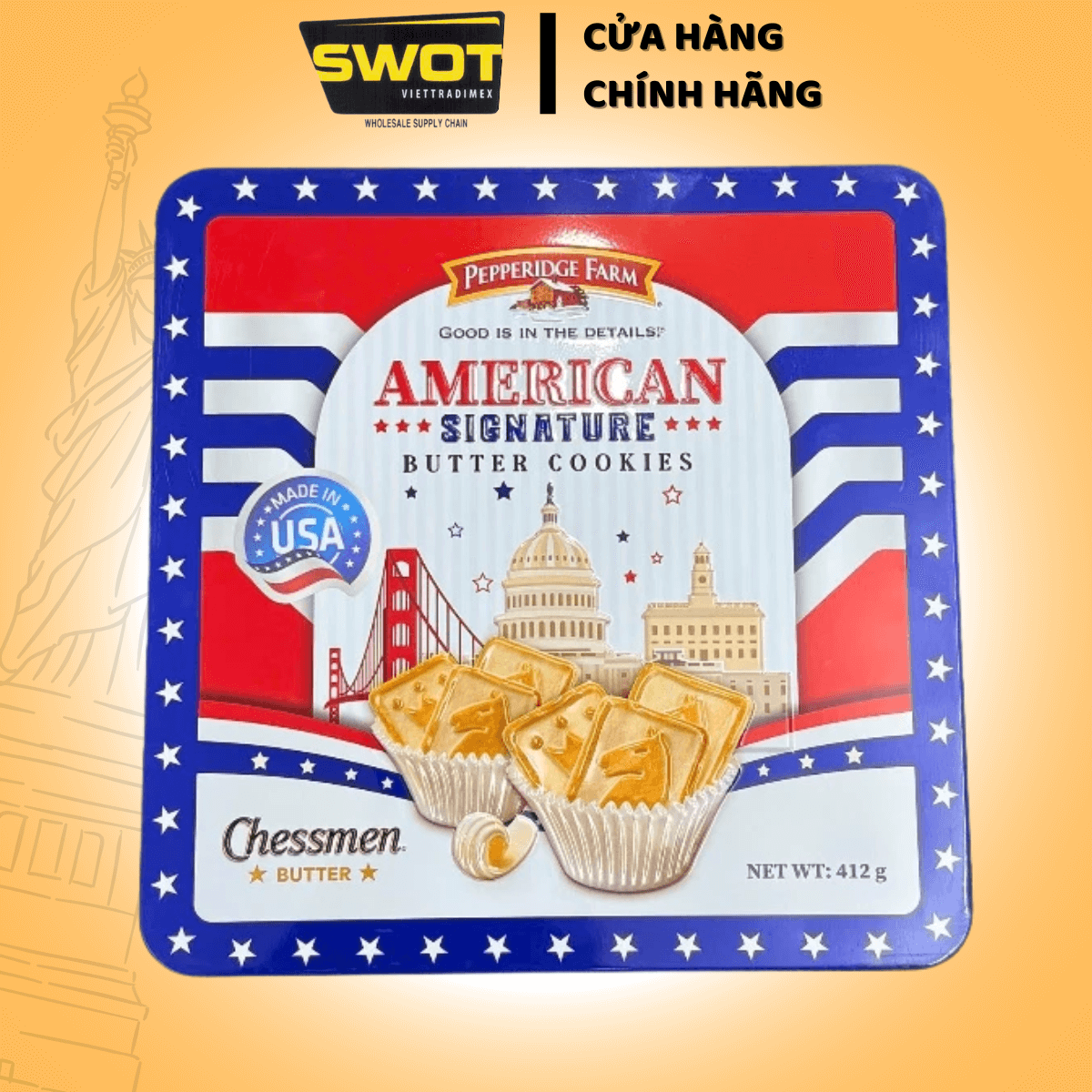 Bánh Quy Hộp Thiếc cao cấp chính hãng, Bánh Quy Giòn Rụm Dễ Ăn, Bánh Tết Ăn Vặt Mời Khách Thơm Ngon Dinh Dưỡng Thức Ăn Food Cake - SWOT