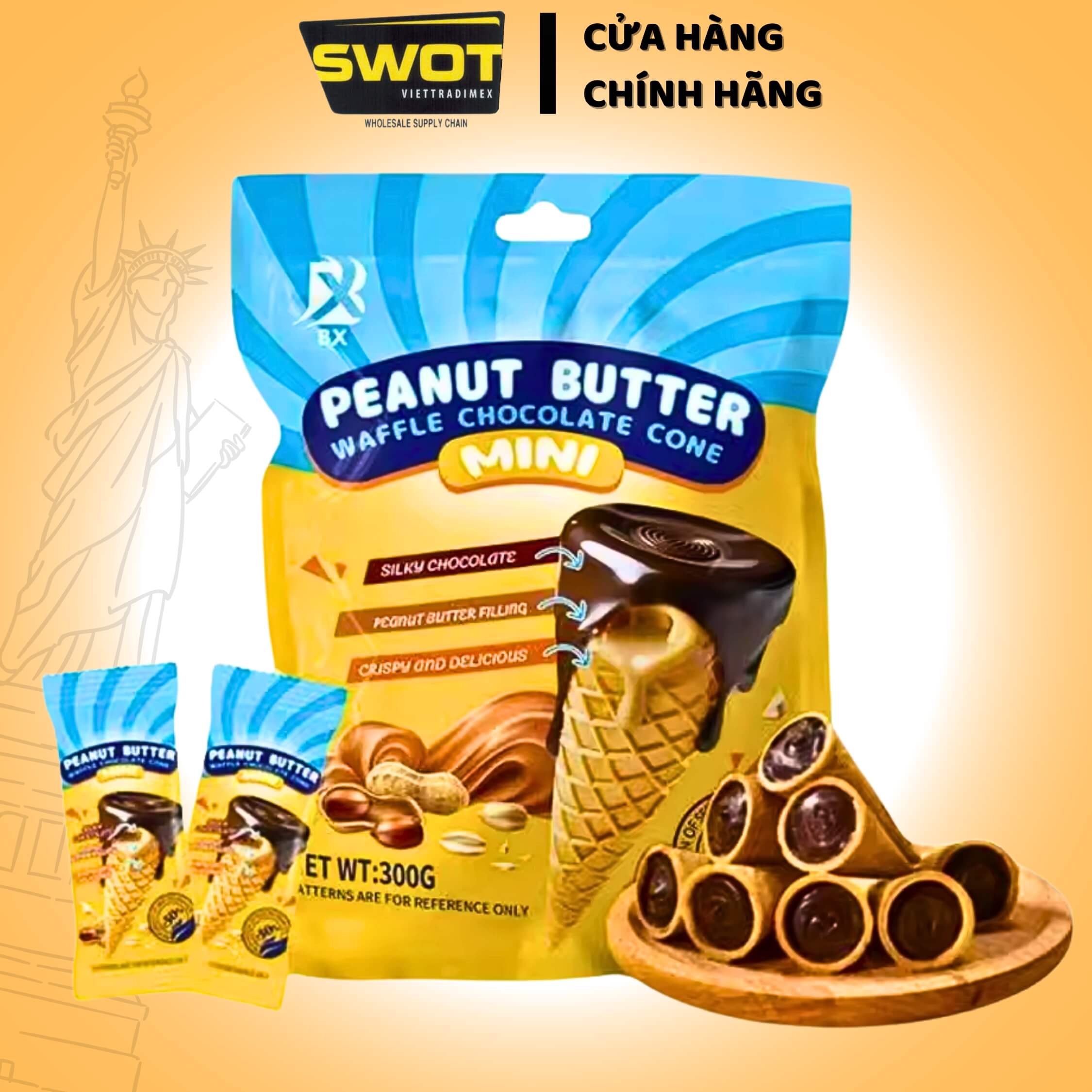 Bánh kem Ốc quế Adorable Till Ever 300g nhân kem đủ vị 300g, Sự kết hợp giữa lớp vỏ ốc quế thơm giòn tan và nhân kem mềm mịn, đậm vị, ngọt thanh vừa phải - SWOT