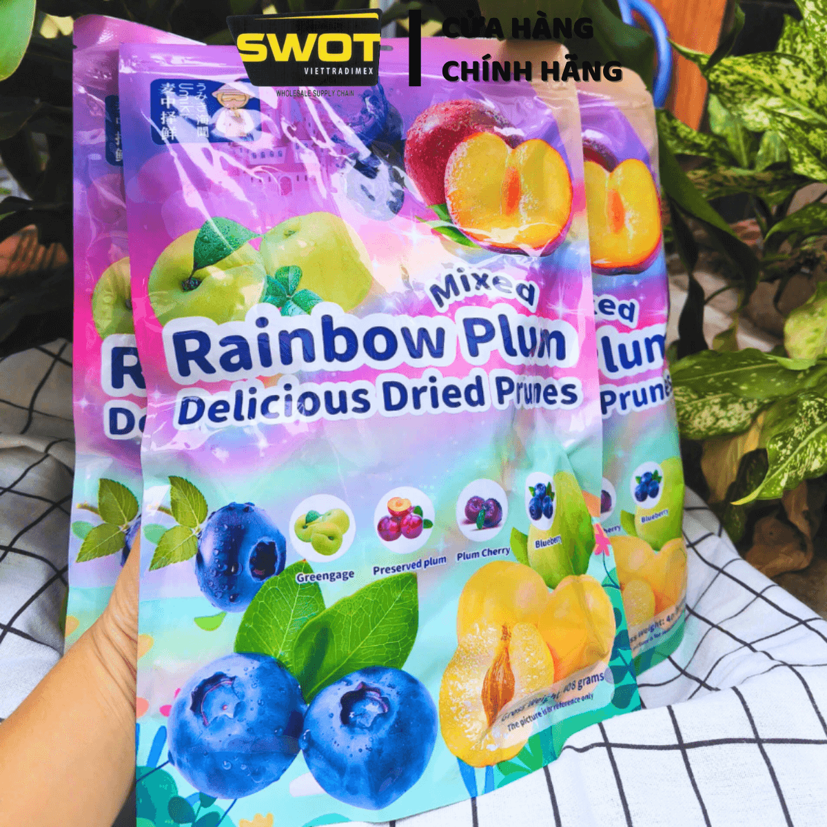 Ô Mai Xí Muội 4 vị COLORFUL PLUM 408g, Omai Ximuoi Mix Vị Trái Cây, Ăn Vặt Dẻo Giòn Chua Ngọt Vừa Phải, Kẹo Ô Mai Mix Vị Snack Food - SWOT