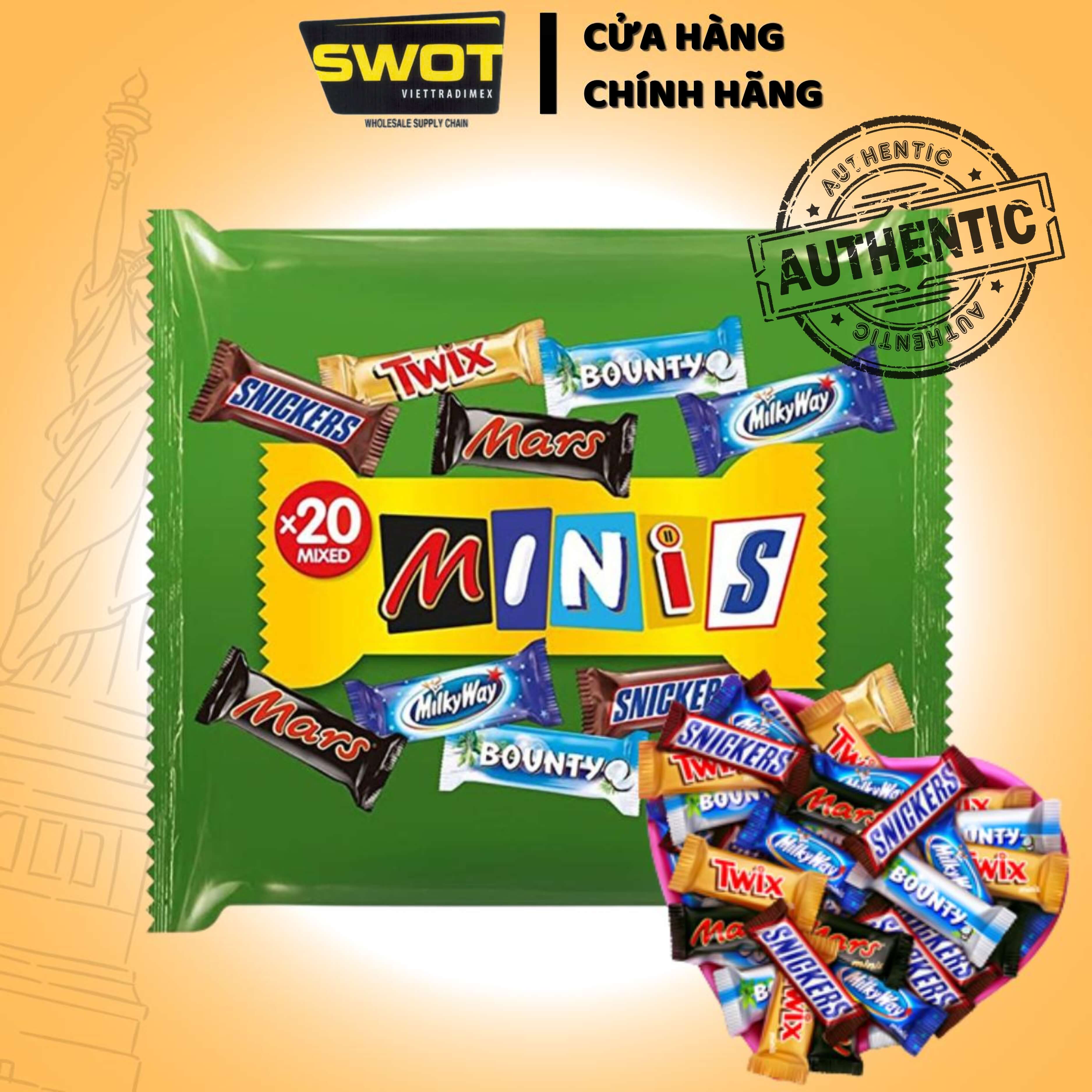 Socola Mix Minis của Đức gói 400G, mix nhiều vị Đức cao cấp, thơm ngon thượng hạng, giàu dưỡng chất, bổ dưỡng - SWOT