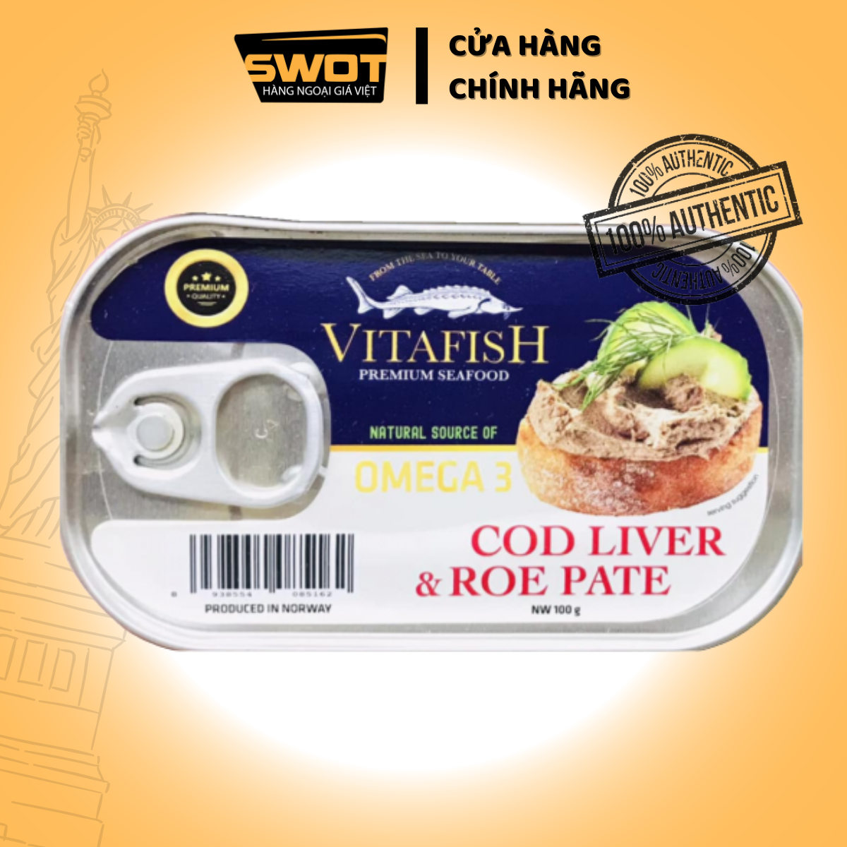 Đồ Hộp VITAFISH Nga 170g, Cá trích, Cá Hồi, Pate Cá của Nga cao cấp, thơm ngon đậm vị, giàu dinh dưỡng, nhanh chóng, tiện lợi - SWOT