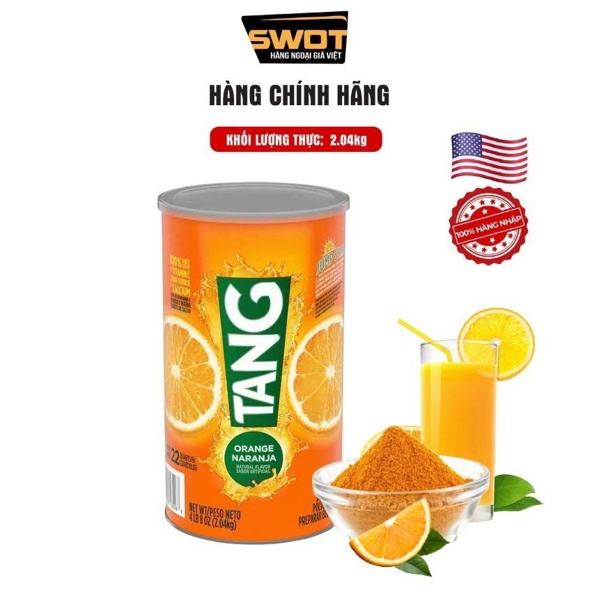 Bột pha nước cam TANG Orange Natural Mỹ 2.04kg, bột pha nước cam thơm ngon, giàu Vitamin C, tăng đề kháng, chính hãng Mỹ