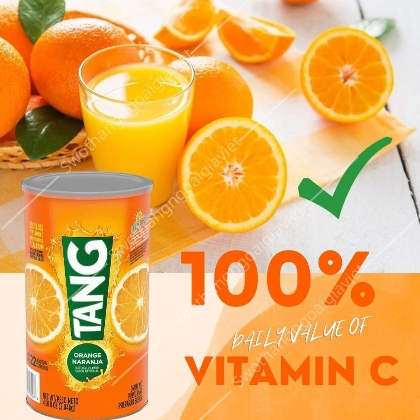 Bột pha nước cam TANG Orange Natural Mỹ 2.04kg, bột pha nước cam thơm ngon, giàu Vitamin C, tăng đề kháng, chính hãng Mỹ