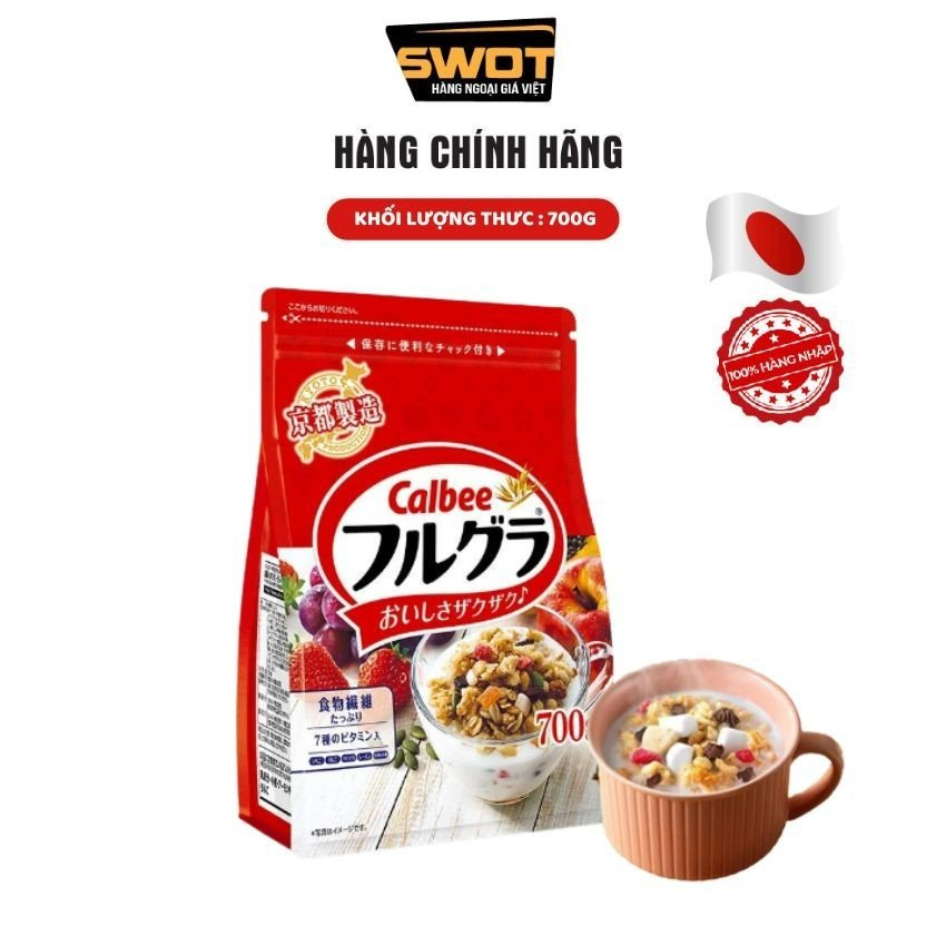 Ngũ cốc Calbee Nhật vị trái cây 700g, Ngũ cốc Nhật Bản cao cấp, hương vị thơm ngon, hỗ trợ ăn kiêng, bổ sung dinh dưỡng - SWOT