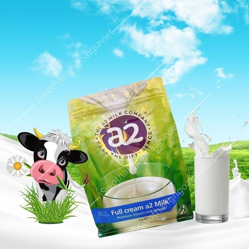 Sữa tăng cân nguyên kem A2 Úc 1Kg, Sữa bột A2 Full Cream Milk Úc cao cấp thơm ngon giàu dinh dưỡng tốt cho sức khỏe-SWOT