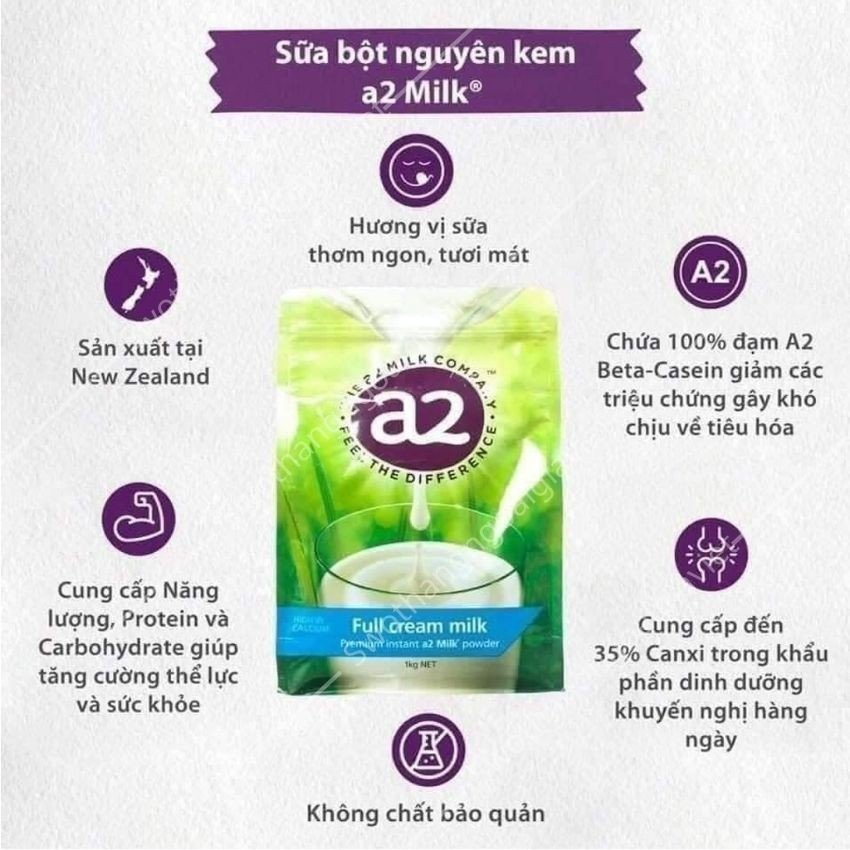 Sữa tăng cân nguyên kem A2 Úc 1Kg, Sữa bột A2 Full Cream Milk Úc cao cấp thơm ngon giàu dinh dưỡng tốt cho sức khỏe-SWOT