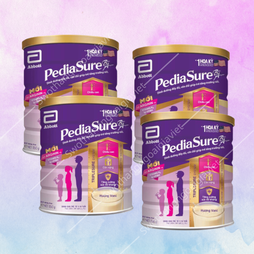 Sữa bột Pediasure Mỹ 850g hương vani, Sữa bột dinh dưỡng Mỹ cao cấp, hỗ trợ tăng chiều cao, cân nặng, sức đề kháng