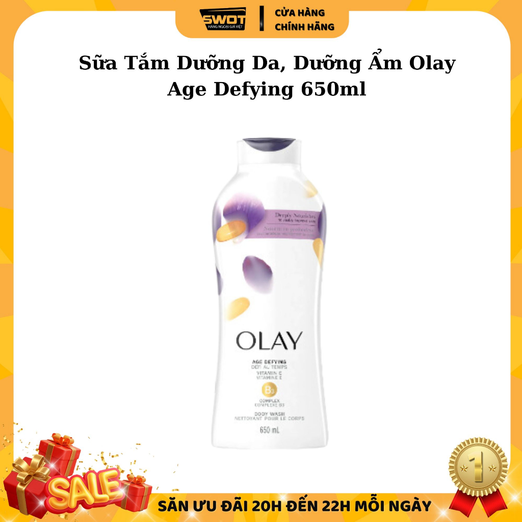 Sữa tắm OLAY Mỹ 650ml & 887ml, Sữa tắm dưỡng da dưỡng ẩm giúp da trắng sáng mịn màng, thơm tự nhiên