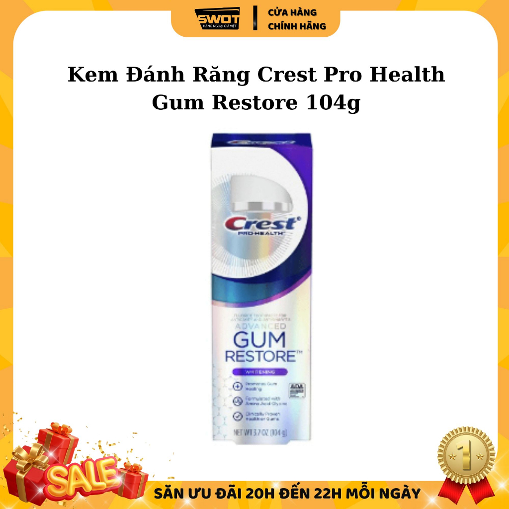 Kem đánh răng Crest Mỹ, Kem đánh răng bảo vệ răng chắc khỏe, trắng sáng, hương bạc hà thanh mát
