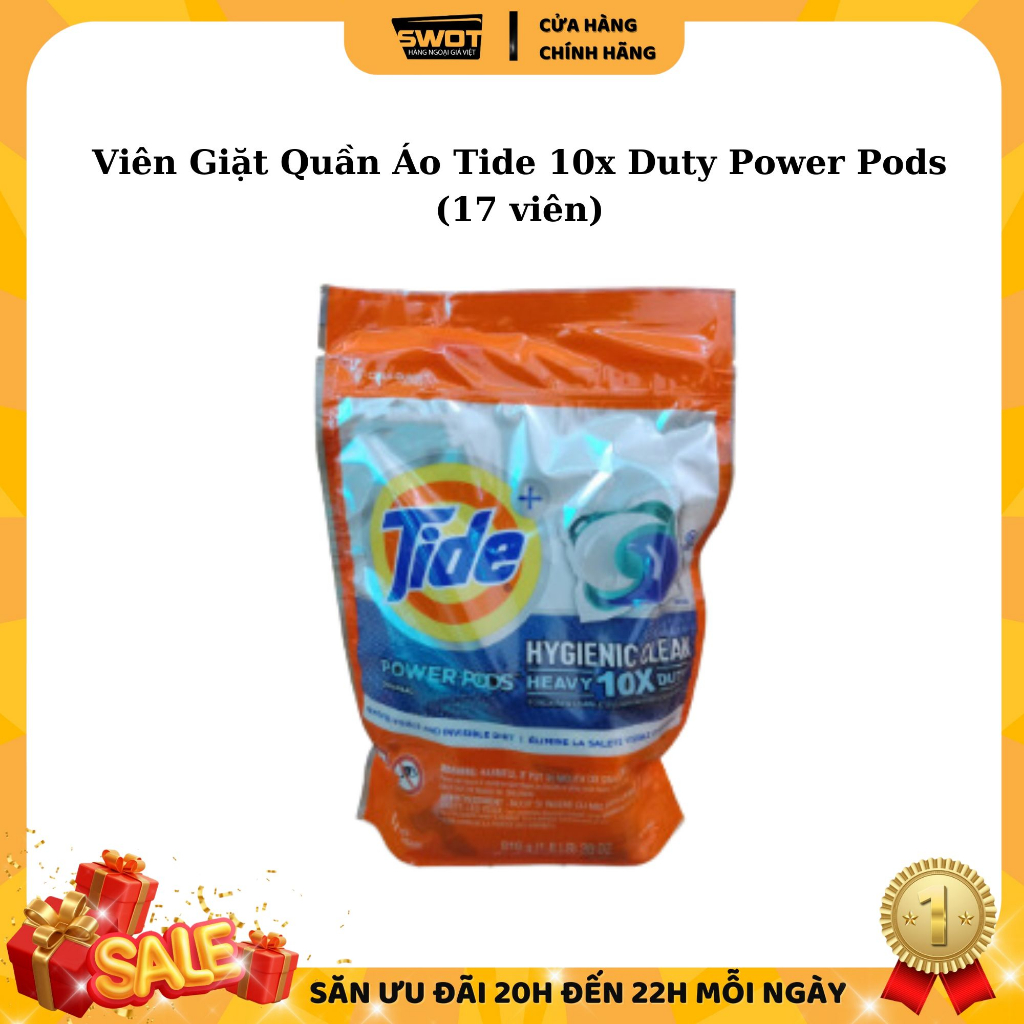 Túi viên giặt Tide Pods Mỹ, Viên giặt quần áo Tide Mỹ cao cấp, sạch thơm bền lâu, giữ màu quần áo
