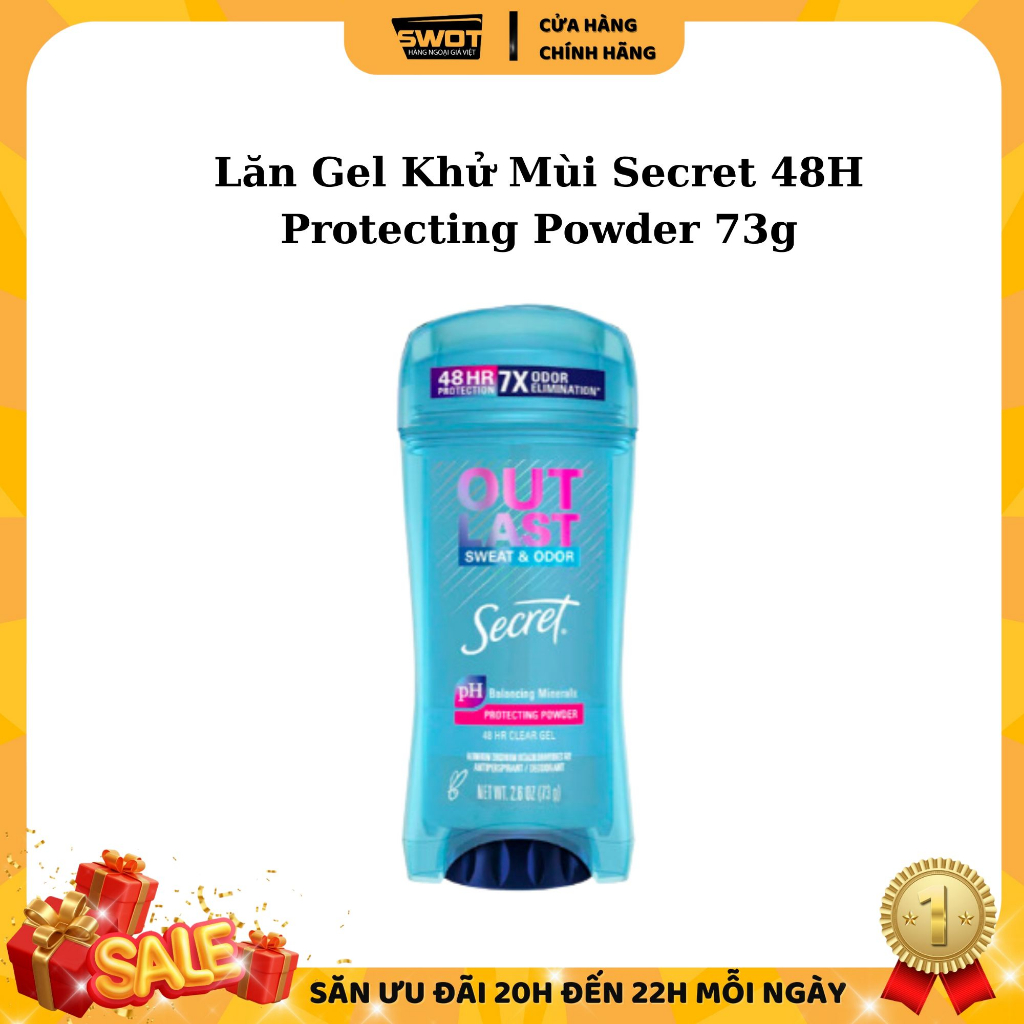 Lăn khử mùi Secret Mỹ nhiều hương, Lăn khử mùi dạng gel Mỹ cao cấp, khô thoáng, ngăn tiết mồ hôi, lưu hương bền lâu
