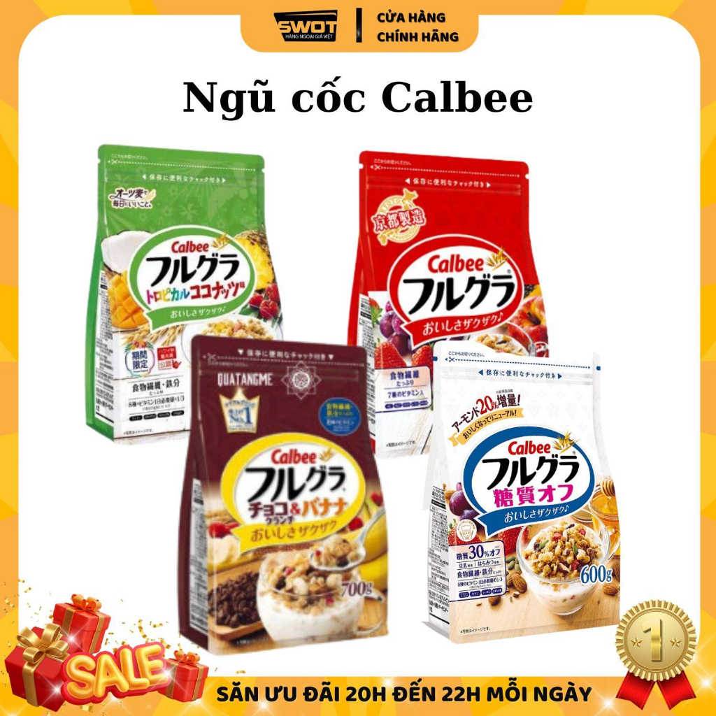 Ngũ cốc Calbee Nhật vị trái cây 700g, Ngũ cốc Nhật Bản cao cấp, hương vị thơm ngon, hỗ trợ ăn kiêng, bổ sung dinh dưỡng - SWOT