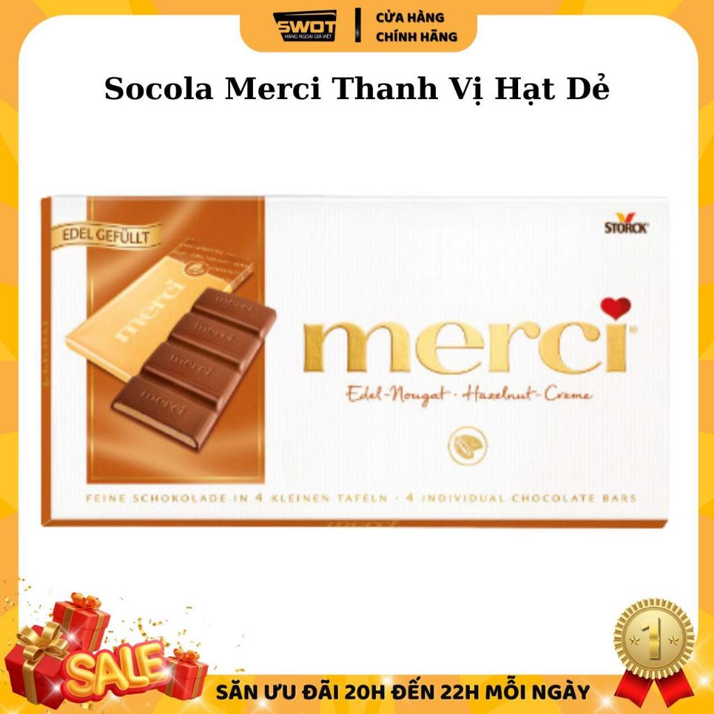 Socola Thanh MERCI Đức nhiều vị 100g, Chocolate Đức thượng hạng thơm ngon đặc biệt ăn vặt cực cuốn, chính hãng MERCI Đức