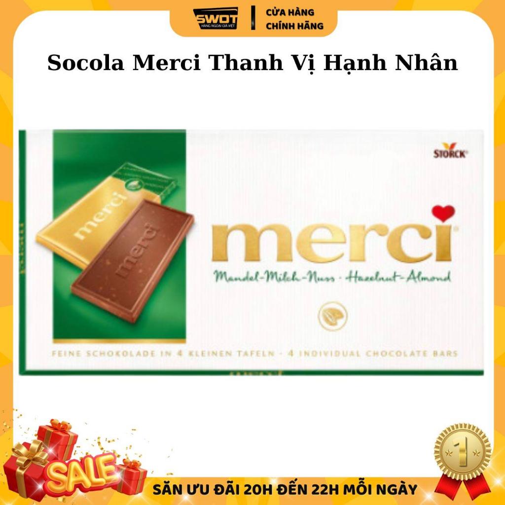 Socola Thanh MERCI Đức nhiều vị 100g, Chocolate Đức thượng hạng thơm ngon đặc biệt ăn vặt cực cuốn, chính hãng MERCI Đức