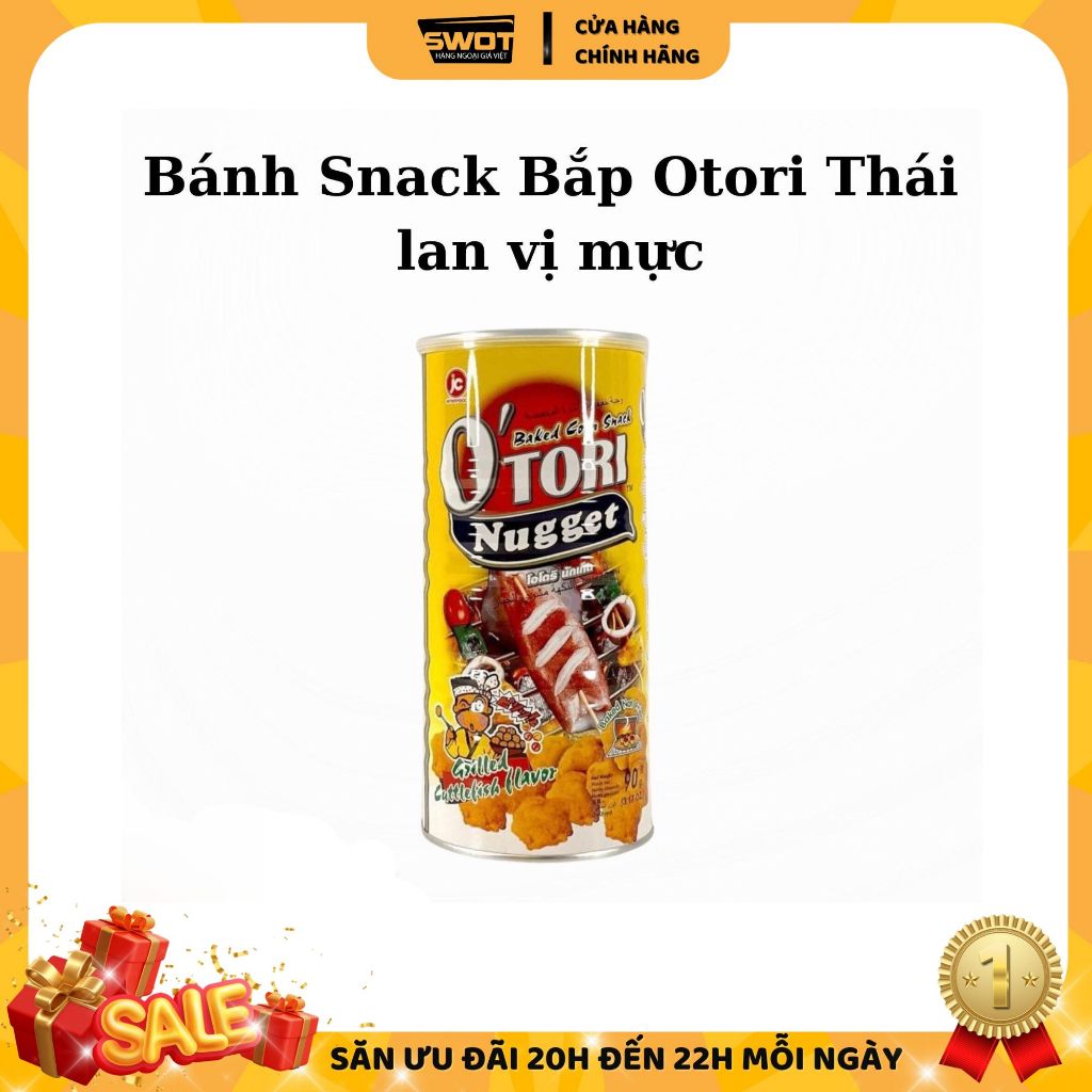 Bánh Snack OTORI Thái Lan nhiều vị 90g, Lon bánh O'tori giòn rụm thơm ngon đặc biệt ăn vặt siêu ngon