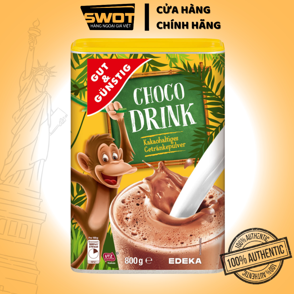 Bột cacao G&G Choco Drink Đức 800g, Bột cacao thơm ngon hấp dẫn giàu giá trị dinh dưỡng, giảm stress