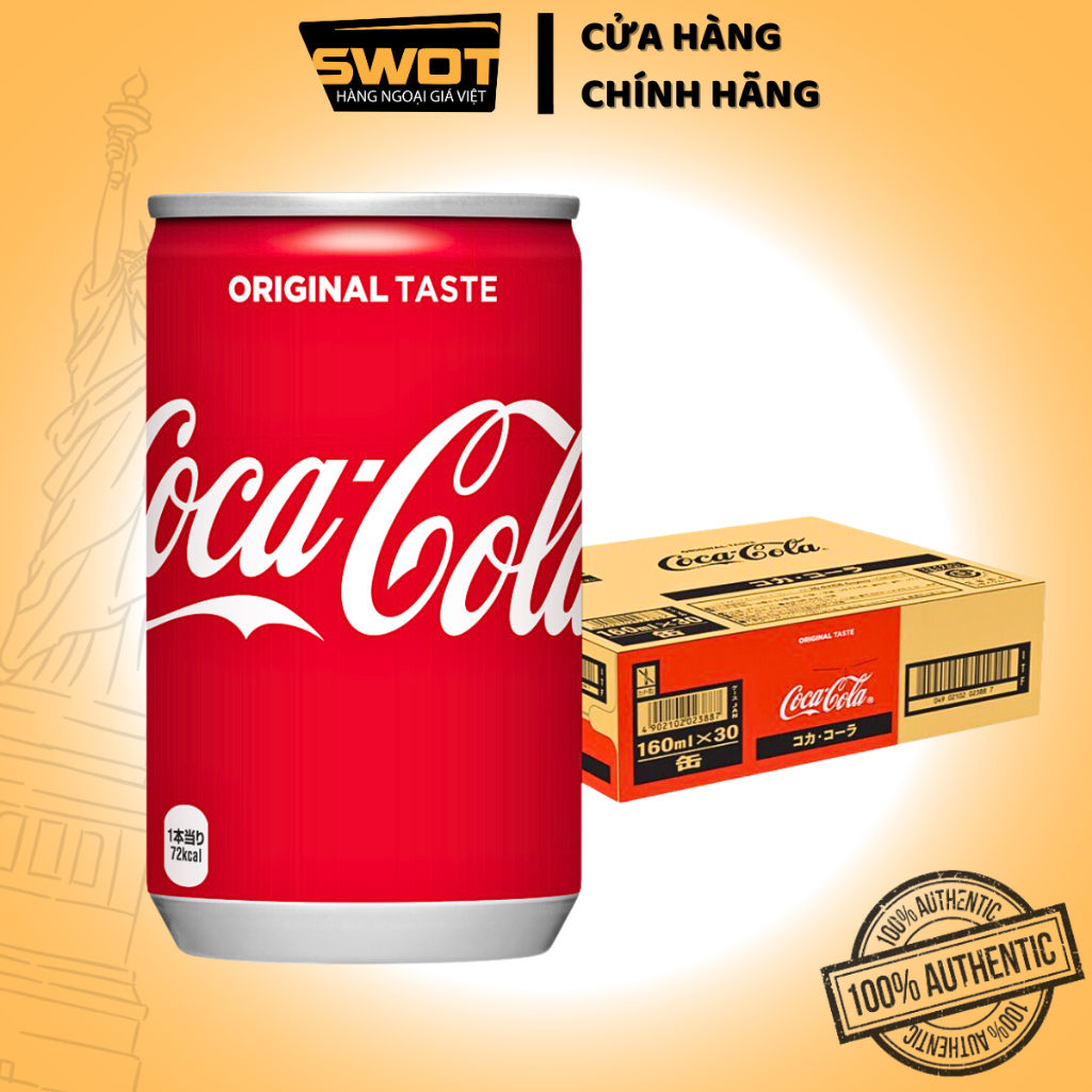 Thùng 30 lon Nước ngọt Coca Cola Nhật 160ml, Nước giải khát ga CocaCola thơm ngon bổ sung năng lượng