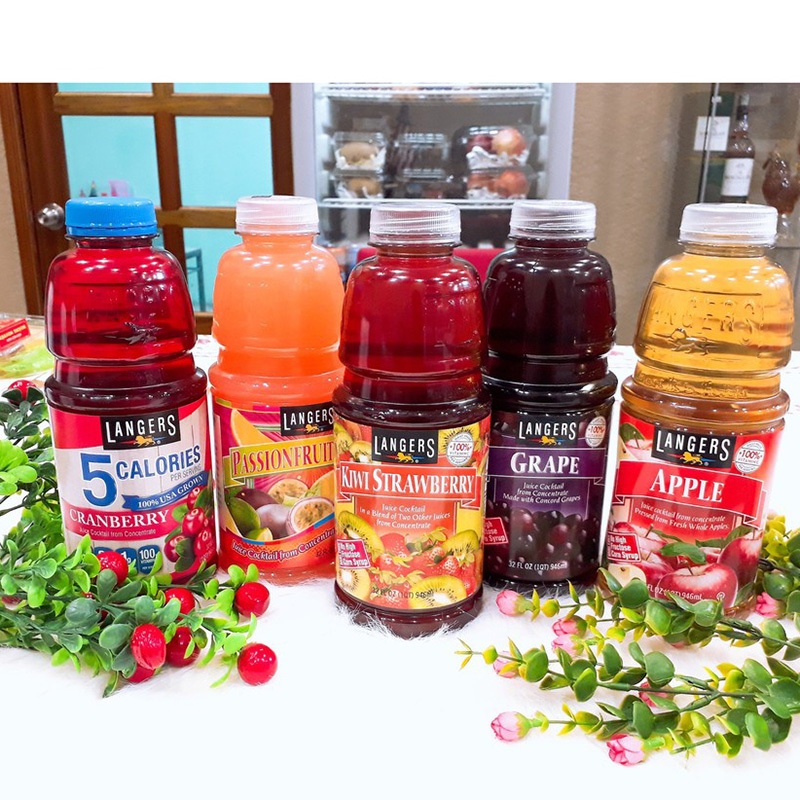 Nước ép trái cây LANGERS Mỹ 946ml nhiều vị, Nước ép từ trái cây tươi, nhiều dinh dưỡng chống oxi hóa