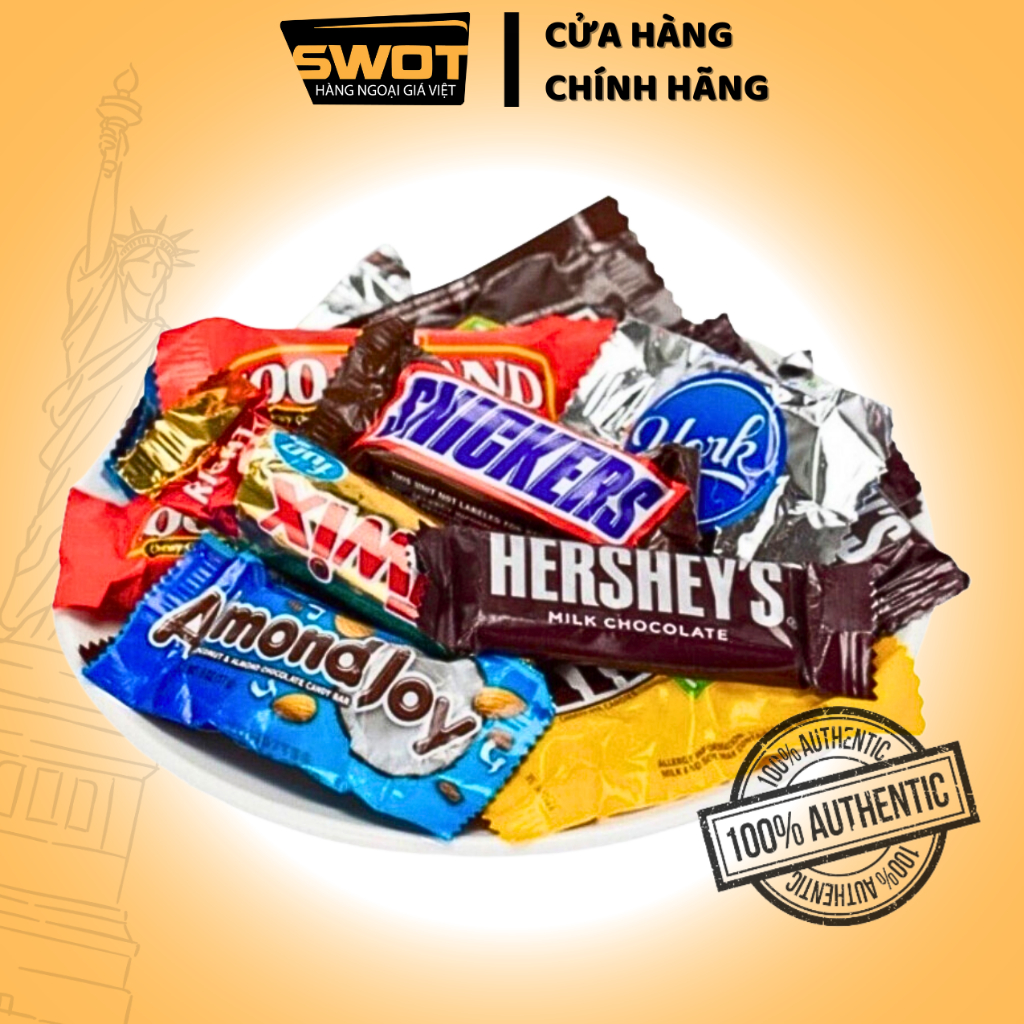 Socola Kirkland Mỹ 150 viên mix nhiều vị 2.55kg HSD T3.25, Chocolate Mỹ mix vị thơm ngon thượng hạng