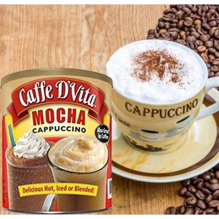 Bột cafe hòa tan Caffe D’Vita Mocha Cappuccino Mỹ 1.36Kg, Cà phê hòa tan Mỹ cao cấp, thơm ngon thượng hạng - SWOT