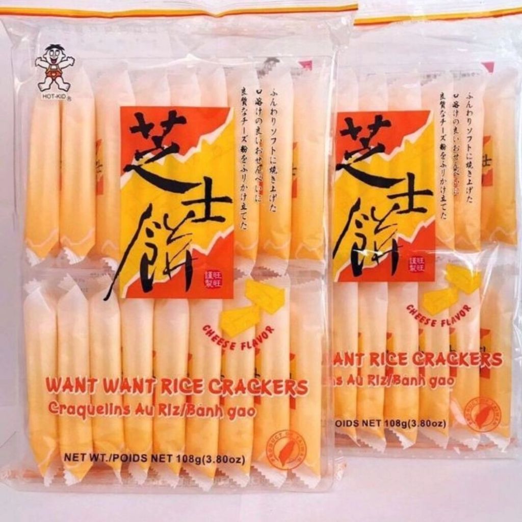 Bánh gạo phô mai Want Want Hot Kid Đài Loan 108g, Bánh gạo Đài Loan cao cấp, thơm ngon thượng hạng, giàu chất dinh dưỡng