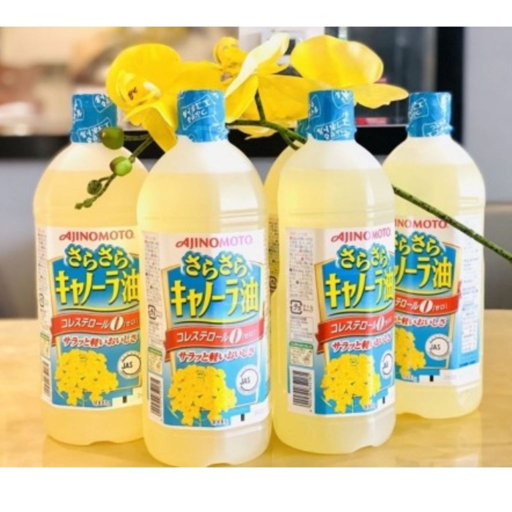 Dầu ăn hoa cải Ajinomoto Nhật Bản 1Kg, Dầu ăn thực vật tốt cho sức khỏe, hỗ trợ tim mạch ít chất béo