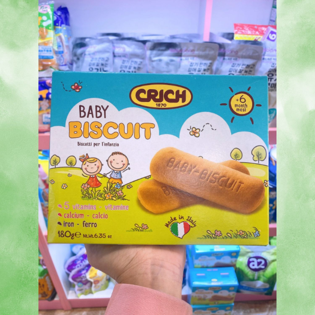 Bánh quy Baby Crich Biscuit Ý 180g, Bánh cookie ăn dặm cho bé Italy cao cấp, thơm ngon, giàu dinh dưỡng, tốt sức khỏe