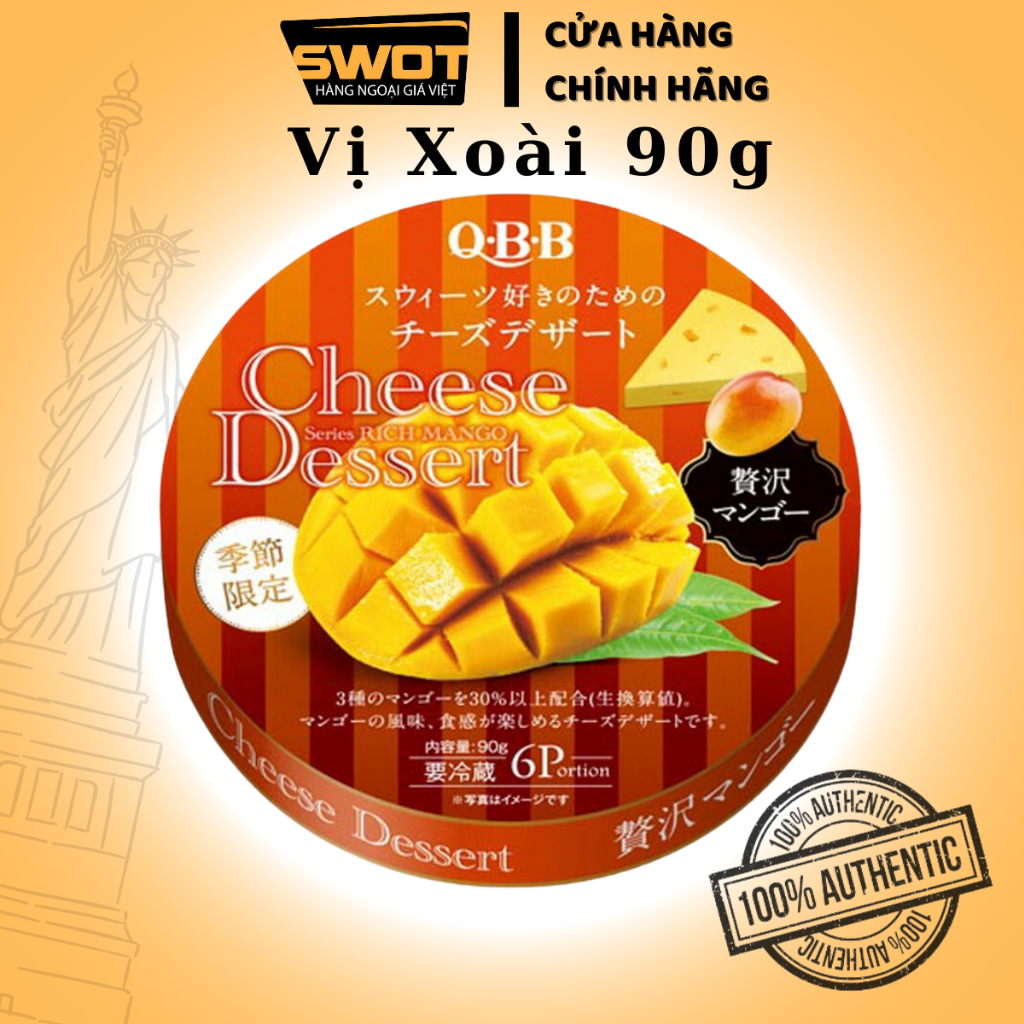 Phô mai QBB Nhật Bản 90gr nhiều vị, Phô mai cho bé vị trái cây tự nhiên, giàu vitamin, dinh dưỡng