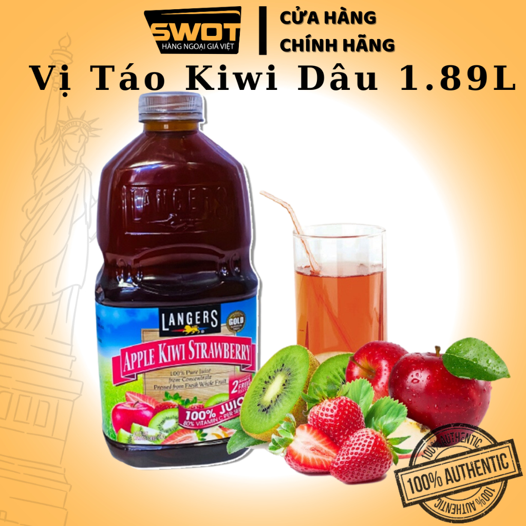 Nước ép trái cây LANGERS 1.89L MỸ nhiều vị, Nước ép trái cây tươi Mỹ, giàu dinh dưỡng, chống oxi hóa