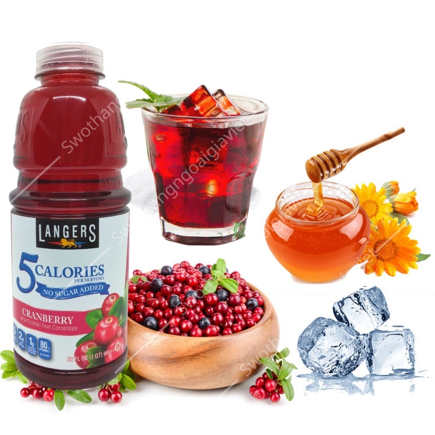 Combo 5 chai Nước ép trái cây mix 4 vị LANGERS Mỹ 946ml, Nước ép trái cây thơm ngon vitamin bổ dưỡng