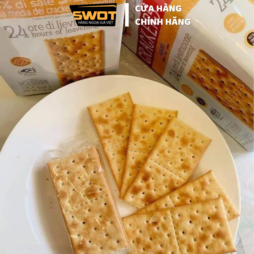 Bánh quy giòn Crich Ý 500g, Bánh quy Crackers Ý cao cấp, giòn rụm, vị mặn vừa vị thơm ngon hảo hạng