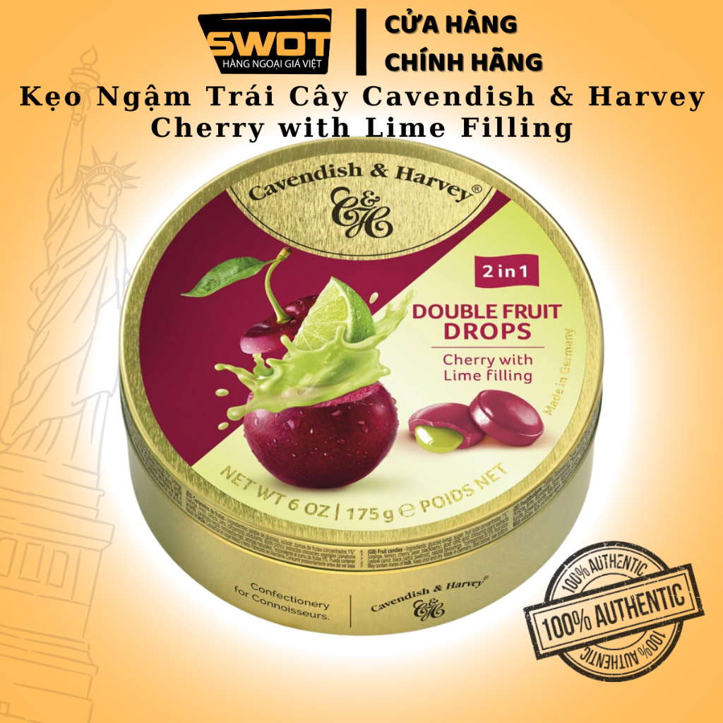 Kẹo ngậm trái cây Cavendish & Harvey Đức 200g nhiều vị, Kẹo ngậm vị trái cây siêu ngon, thơm miệng