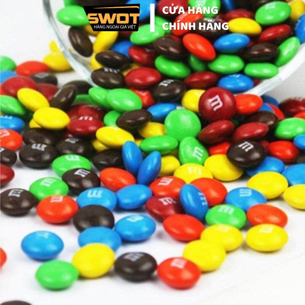 Socola nhân Đậu Phộng & Sữa M&M Mỹ 1757g, Chocolate Mỹ cao cấp, thơm ngon thượng hạng không quá ngọt - SWOT