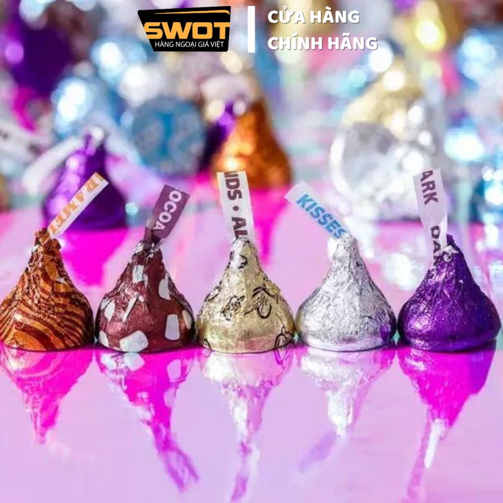 Socola Hershey's Kisses Mỹ mix nhiều vị thơm ngon DATE MỚI, Chocolate Mỹ vị đắng vừa, không ngọt gắt