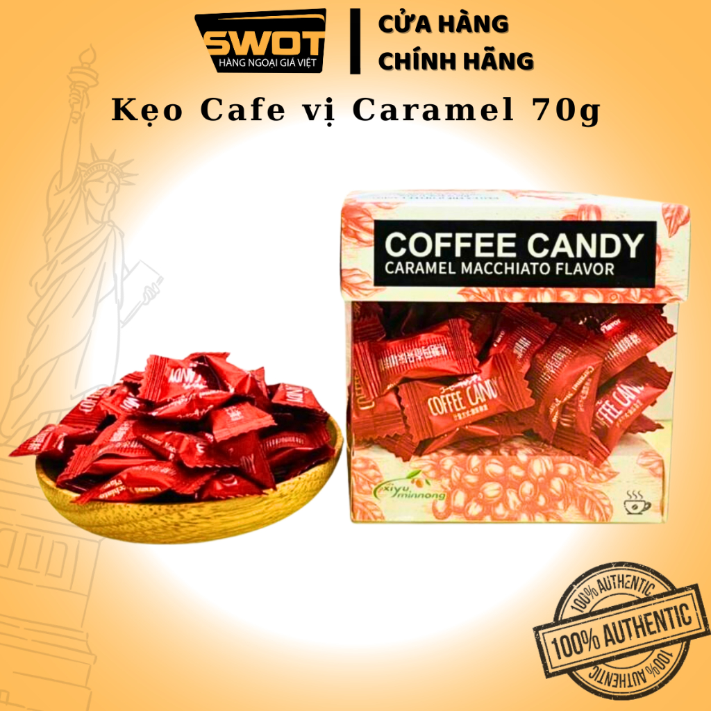 Kẹo Coffee Candy Pamiriter Đài Loan nhiều vị 70g, Kẹo cafe Đài Loan cao cấp, thơm ngon độc đáo, sảng khoái tinh thần