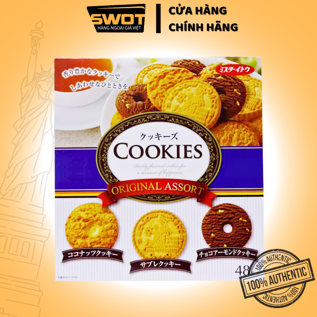 Bánh quy Cookies Original Assort Nhật 48 cái, Bánh cookie Nhật, bánh giòn béo, thơm ngon thượng hạng