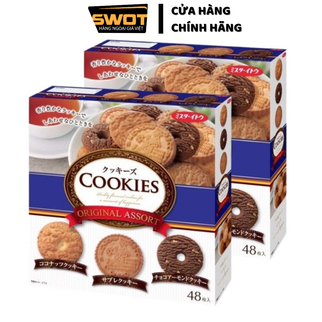 Bánh quy Cookies Original Assort Nhật 48 cái, Bánh cookie Nhật, bánh giòn béo, thơm ngon thượng hạng