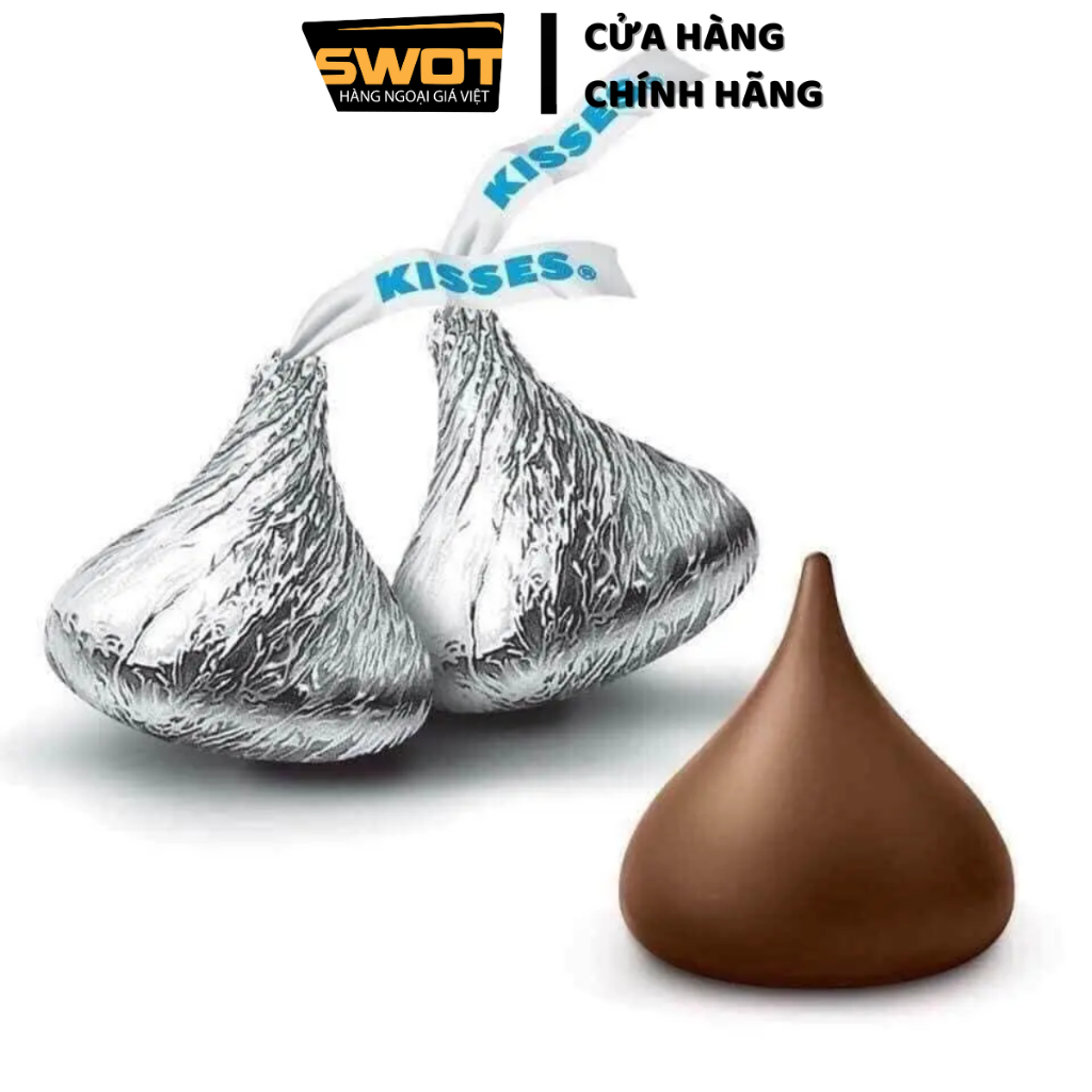 Socola sữa Hershey's Kisses Milk Mỹ 1.58kg 330 viên, Chocolate kem sữa vị đắng vừa không ngọt gắt, chính hãng Hershey Mỹ