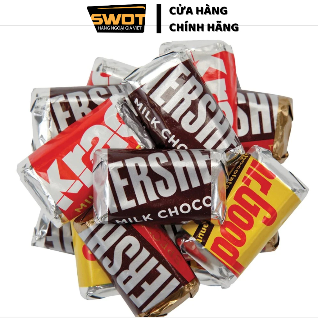 Socola Hershey's Miniatures Mỹ 1.58kg, Chocolate Mỹ tổng hợp nhiều vị cao cấp, thơm ngon thượng hạng, không ngọt gắt
