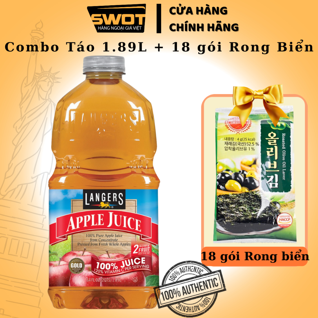 Nước ép trái cây LANGERS 1.89L MỸ nhiều vị, Nước ép trái cây tươi Mỹ, giàu dinh dưỡng, chống oxi hóa