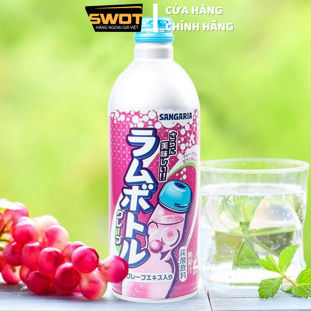 Nước Soda Sangaria Nhật 500g nhiều vị, Nước ngọt có gas cao cấp, thơm ngon đặc biệt, giàu vitamin