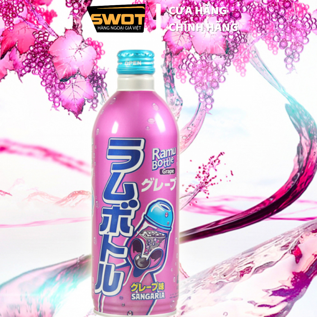 Nước Soda Sangaria Nhật 500g nhiều vị, Nước ngọt có gas cao cấp, thơm ngon đặc biệt, giàu vitamin