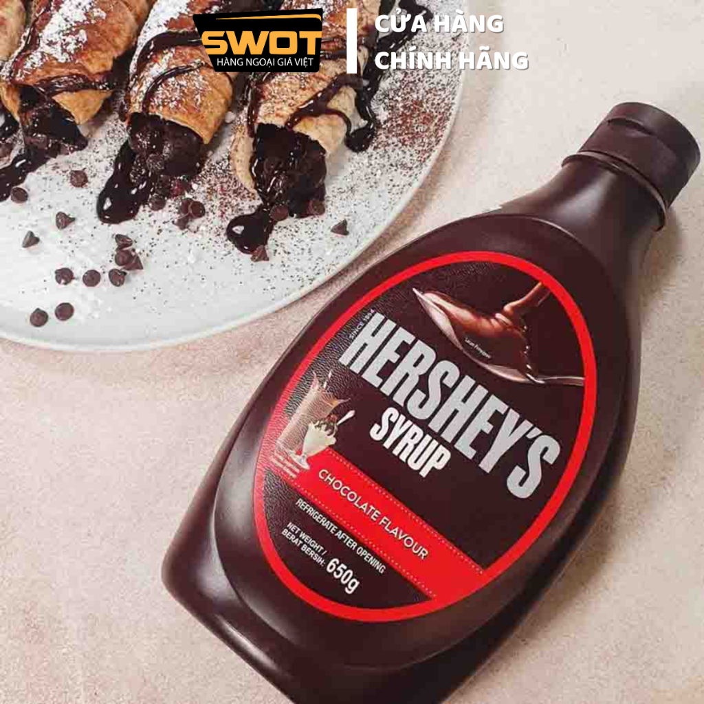 Sốt Syrup Hershey's Chocolate Mỹ, Siro Socola Mỹ cao cấp, nguyên liệu pha chế, làm trà sữa thơm ngon