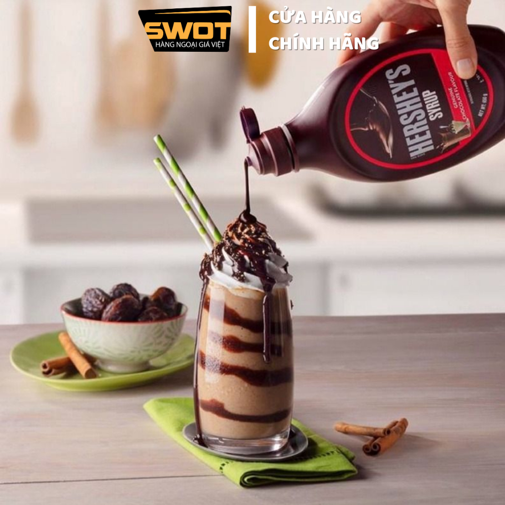 Sốt Syrup Hershey's Chocolate Mỹ, Siro Socola Mỹ cao cấp, nguyên liệu pha chế, làm trà sữa thơm ngon