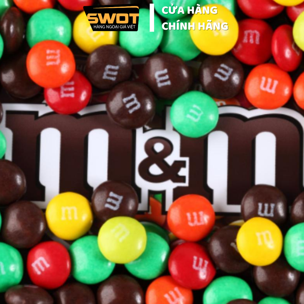Socola nhân Đậu Phộng & Sữa M&M Mỹ 1757g, Chocolate Mỹ cao cấp, thơm ngon thượng hạng không quá ngọt - SWOT