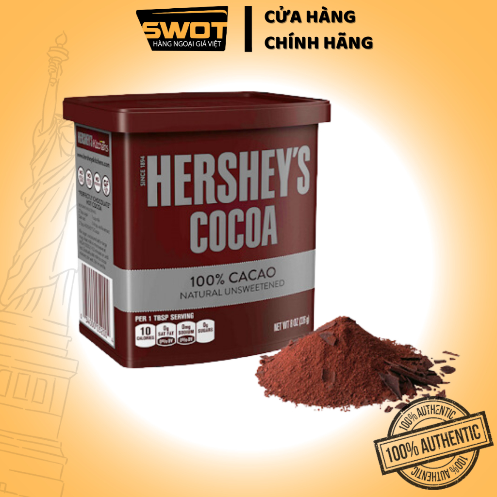 Bột cacao Hershey Mỹ, Bột cacao Mỹ cao cấp, thơm ngon đặc biệt, giàu giá trị dinh dưỡng, tốt cho sức khỏe - SWOT