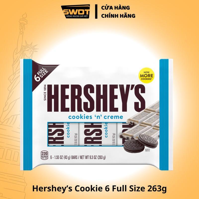 Socola thanh Hershey Full Size Mỹ nhiều vị 263g, Chocolate Mỹ cao cấp, thơm ngon, vị đắng vừa không ngọt gắt - SWOT