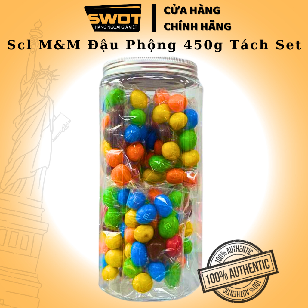 Socola nhân Đậu Phộng & Sữa M&M Mỹ 1757g, Chocolate Mỹ cao cấp, thơm ngon thượng hạng không quá ngọt - SWOT